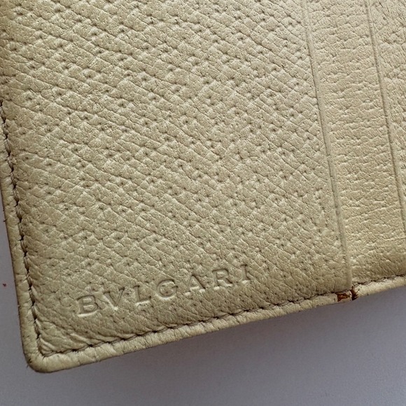 Bvlgari Canvas Leather Tri Fold Wallet Pink Monogram Snap Closure - Picture 11 of 15